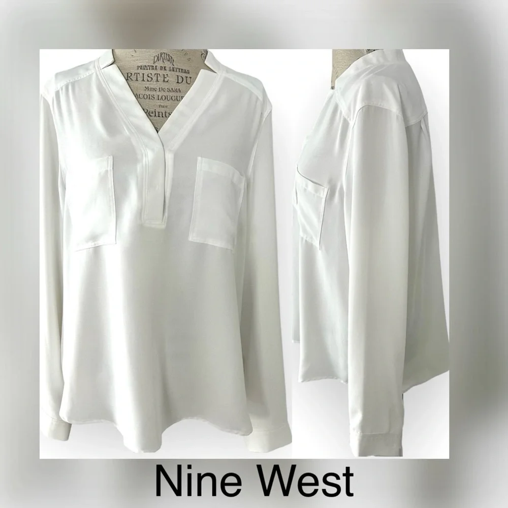 NWT Nine West off white luxurious blouse - Picture 1 of 5